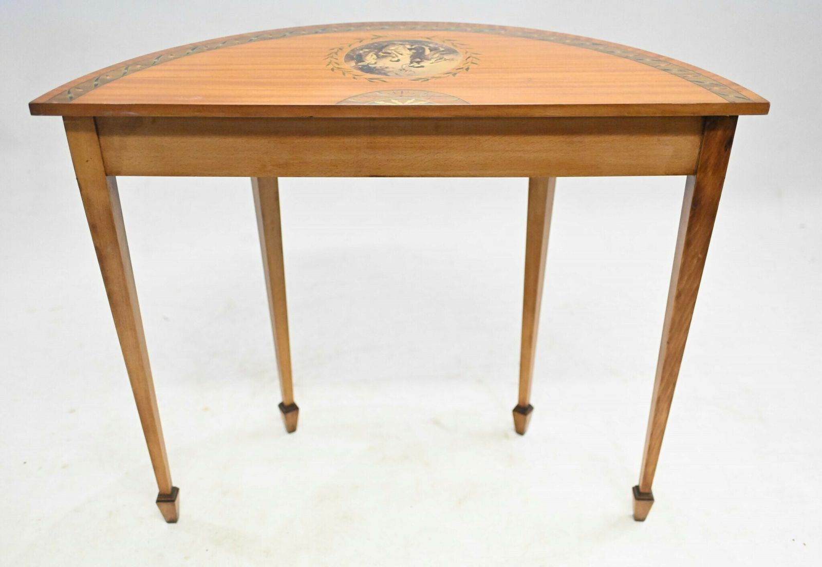 Adams Console Table   Demi Lune Satinwood Hall Tables photo Furniture