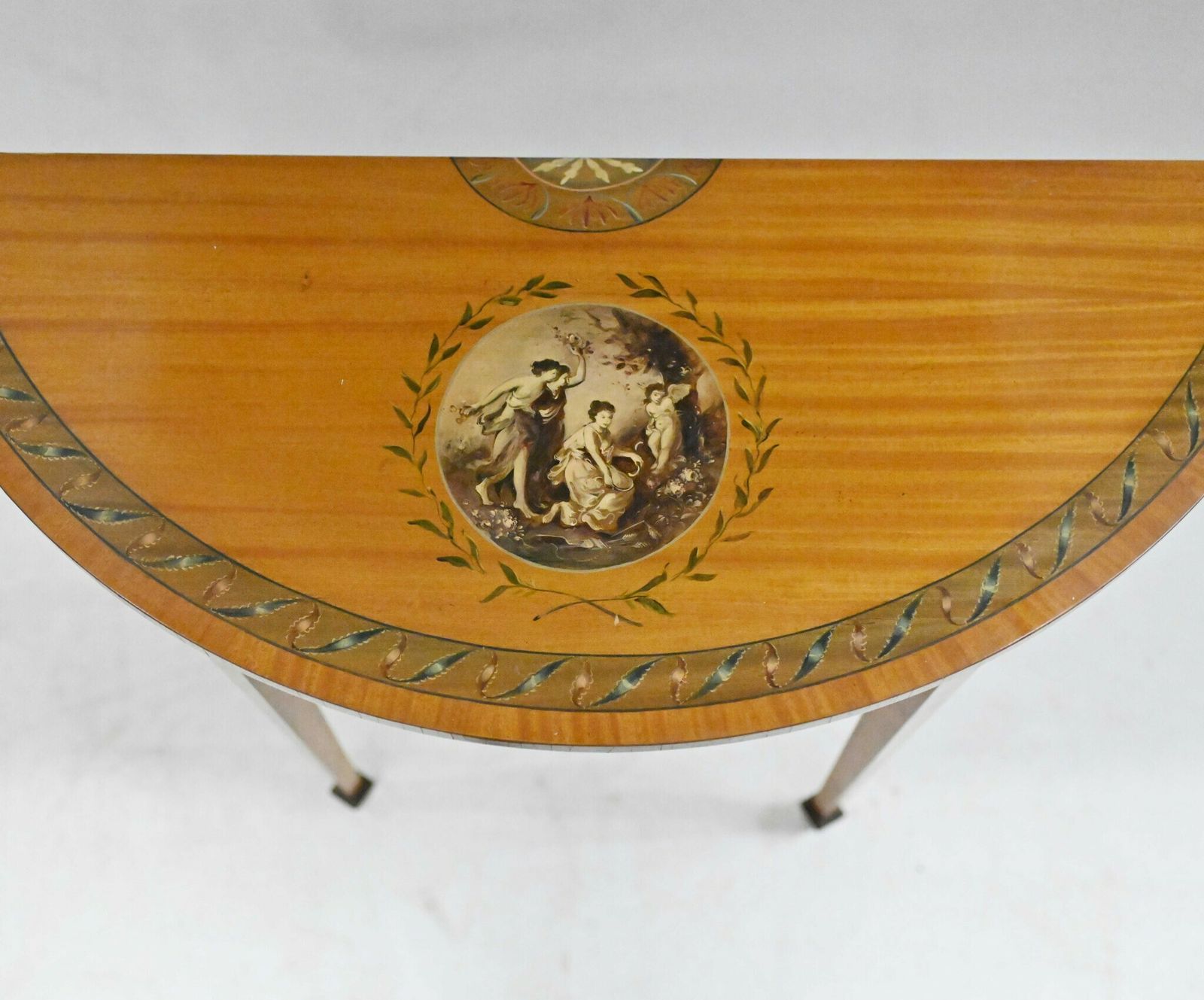 Adams Console Table   Demi Lune Satinwood Hall Tables photo vinterior