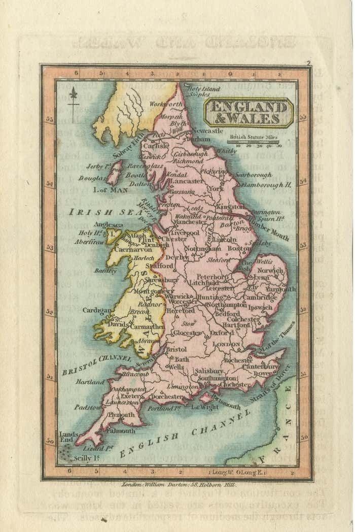 Miniature Antique Map Of England And Wales photo for sale