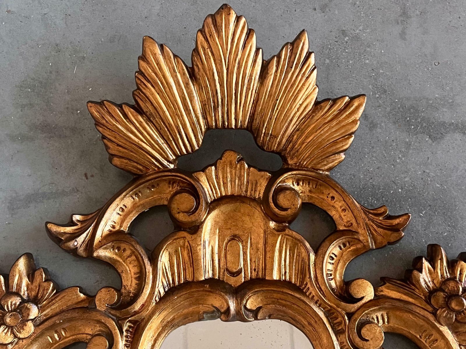 19th Century Antique Gold Cornucopia Mirror photo Home Decor