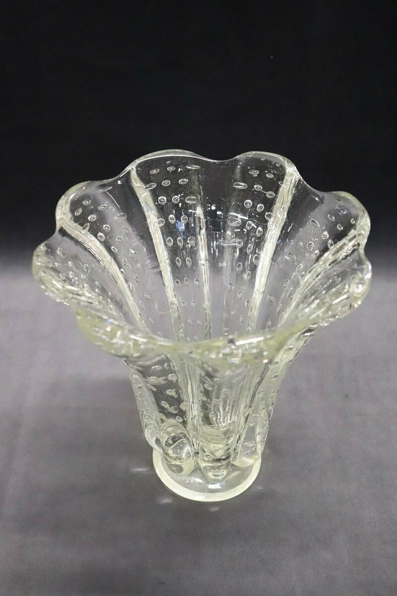 Murano Glass Vase Attributed To Ercole Barovier For Seguso, 1950s photo for sale