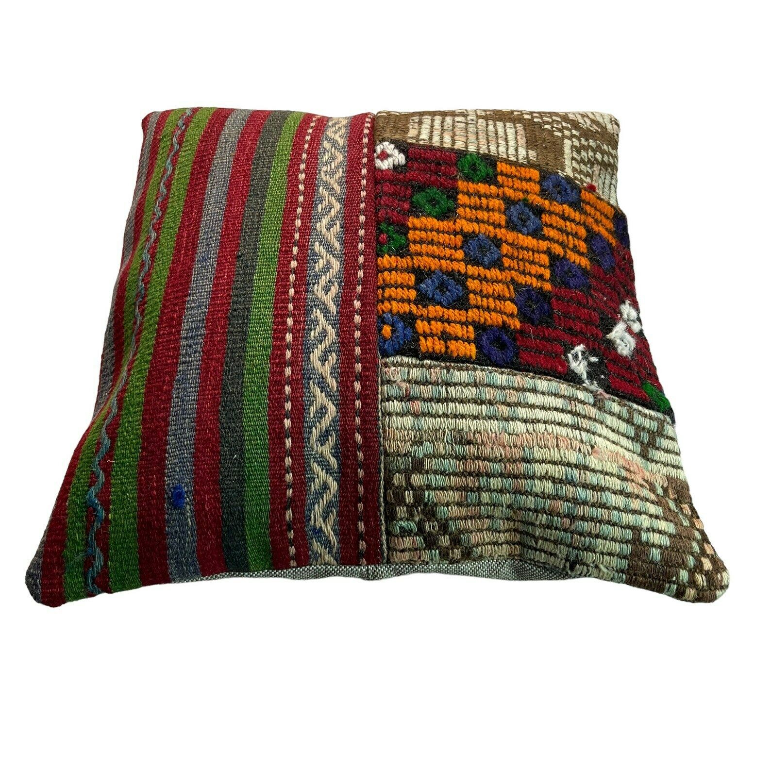 Ethnic Kilim Pillow, Pillow Cover, Bohemian Kilim Pillow, Handwoven Kilim Pillow, Sofa Throw Pillow, Meditation Kilim Cover photo 72.0