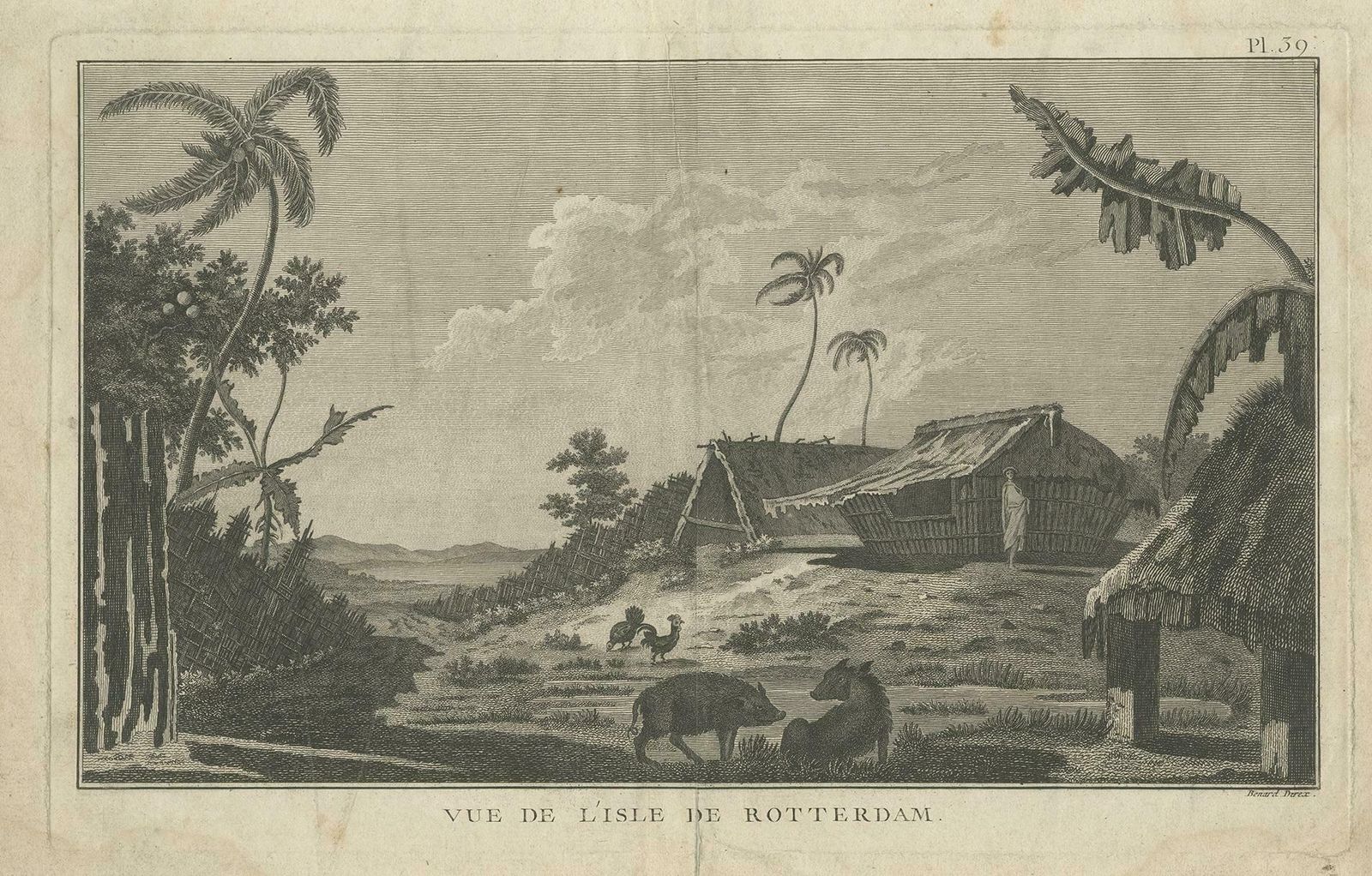 Antique Print Of Rotterdam Island, Nomuka, Tonga photo for sale