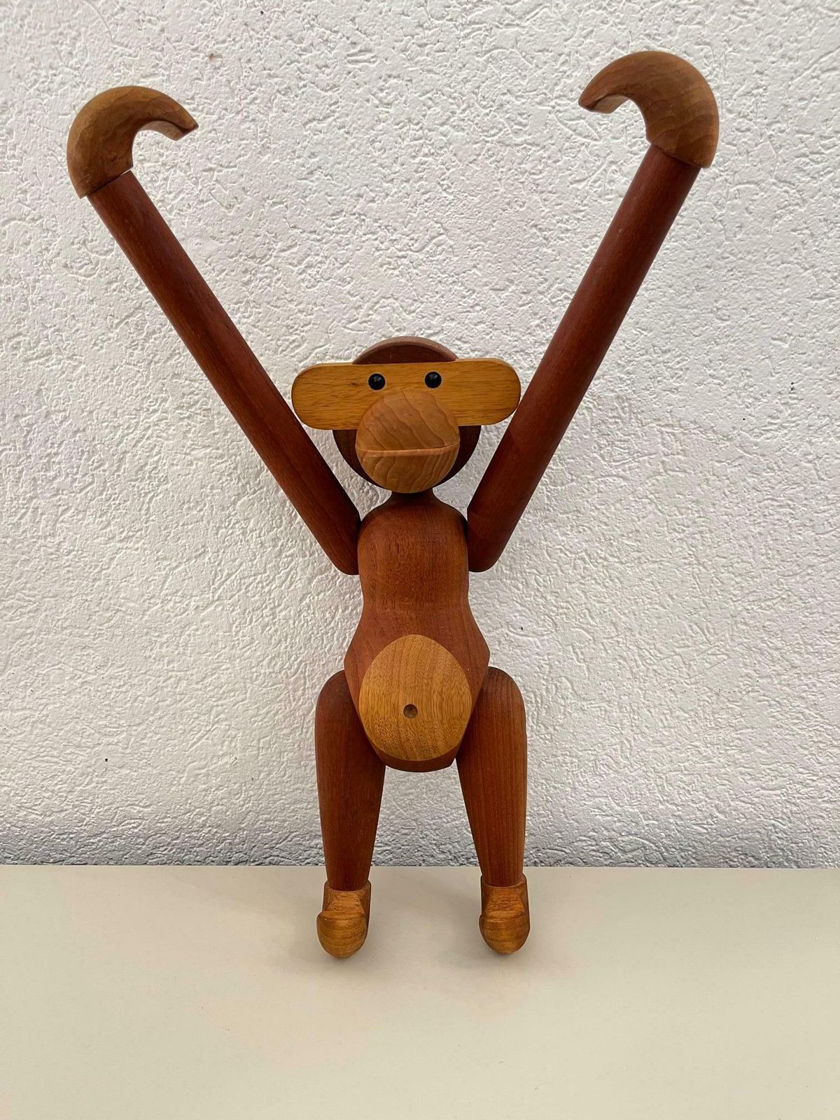 Vintage Signed Largest Teak Articulated Monkey By Kay Bojesen, Denmark Ca. 1952 photo for sale