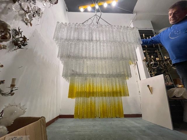 photo for sale Extra Large Glass Tube Chandelier 24 Lights