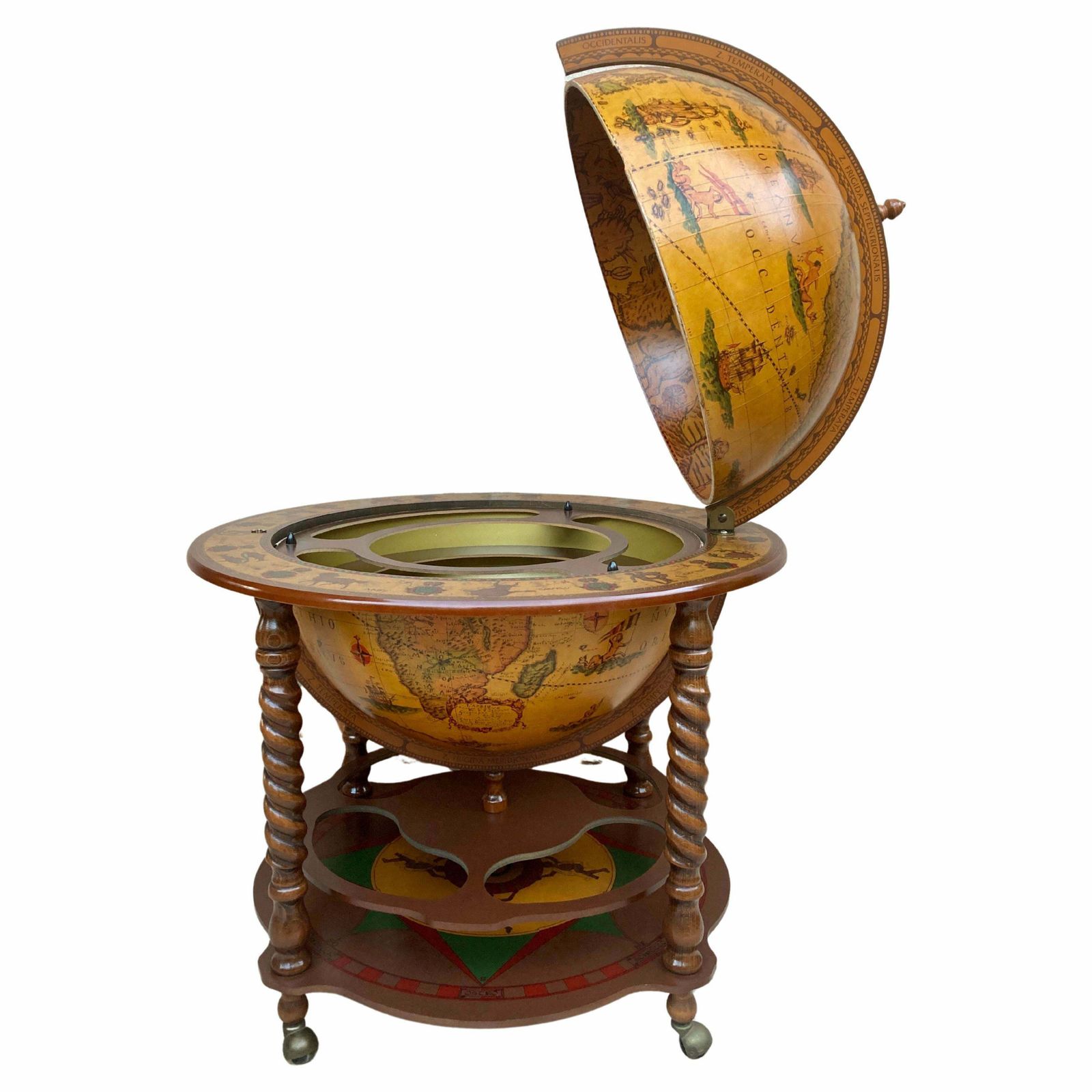 Globe bar vintage italien, années 1960