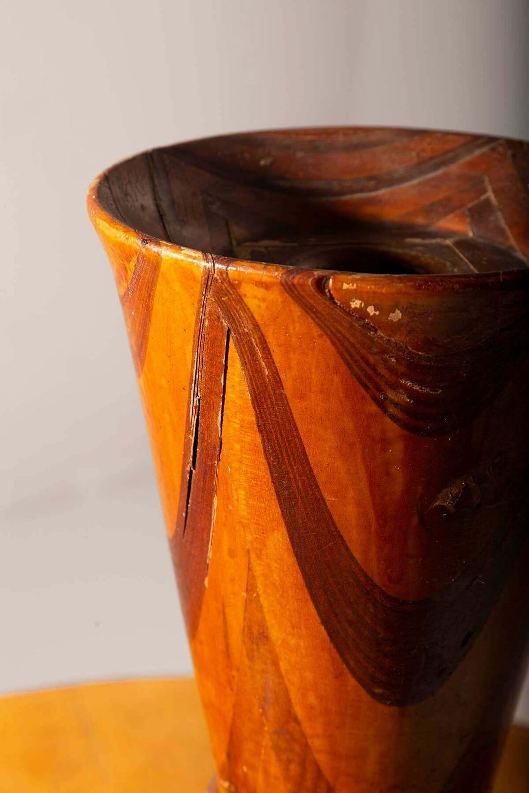 Vintage American Vase In Various Wood Essences photo 1901.0