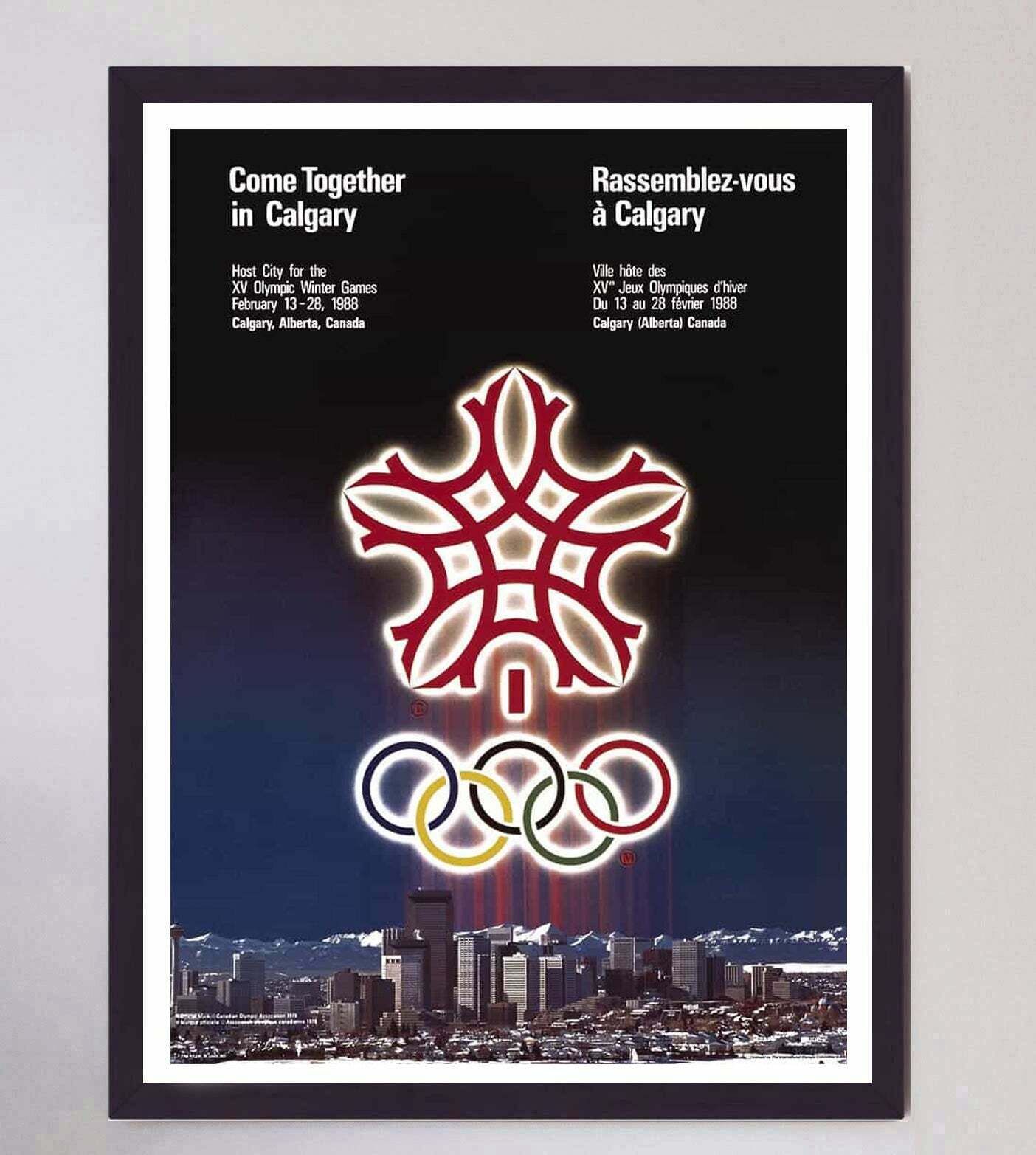 Original Vintage Poster 1988 Calgary Winter Olympic Games photo furniture