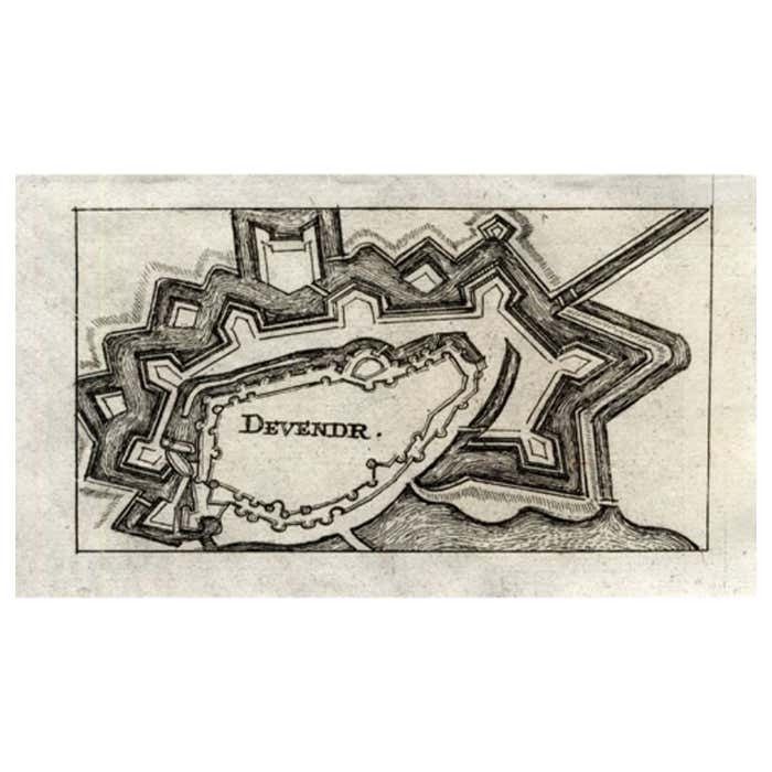 Antique Map Of Deventer In The Netherlands, 1691