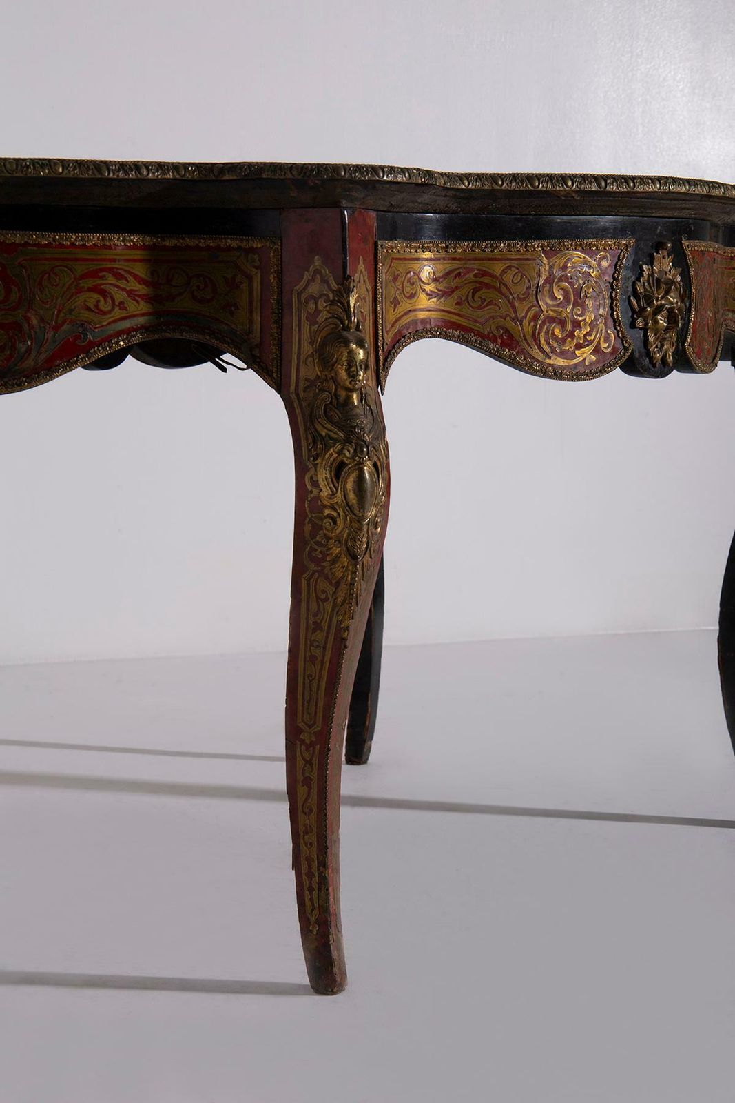 Boulle Styled Panelled Desk Napoleon Iiv, Late 1800s In Bronze photo buy