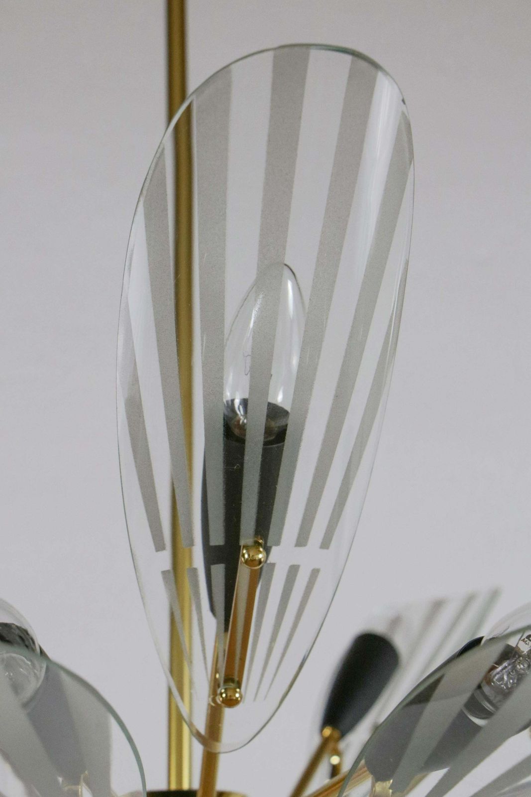 Italian Mid Century Fifteen Ligths Chandelier Fontana Arte Style, 1950 photo vintage