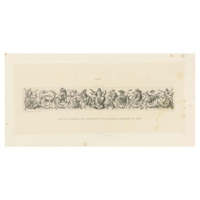 Antique Print 'Frieze' Of The Curtain In The New Opera House In Vienna