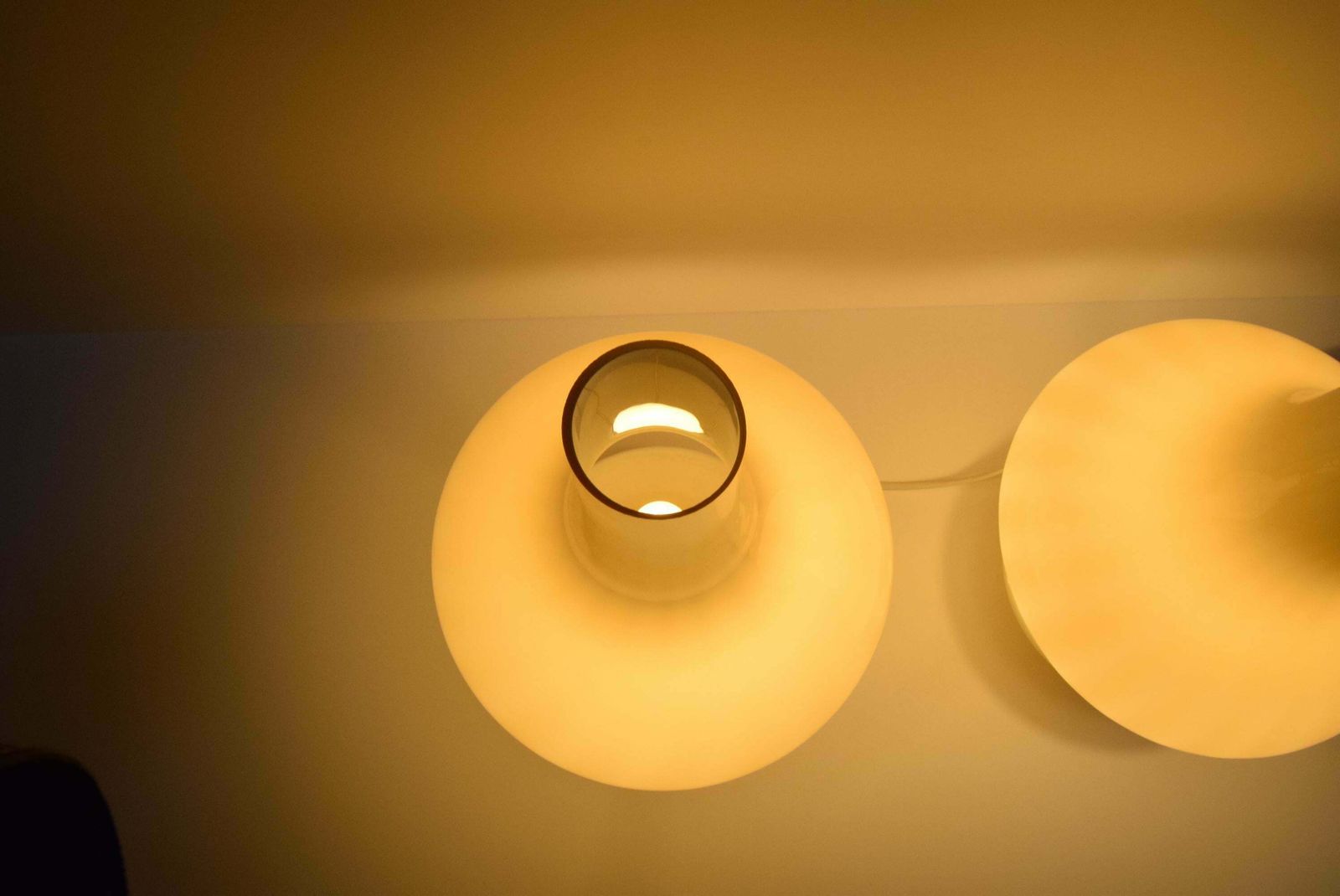 Pair Of Mid Century Table Lamps, Osvětlovací Sklo Závod Janštejn, 1970's.