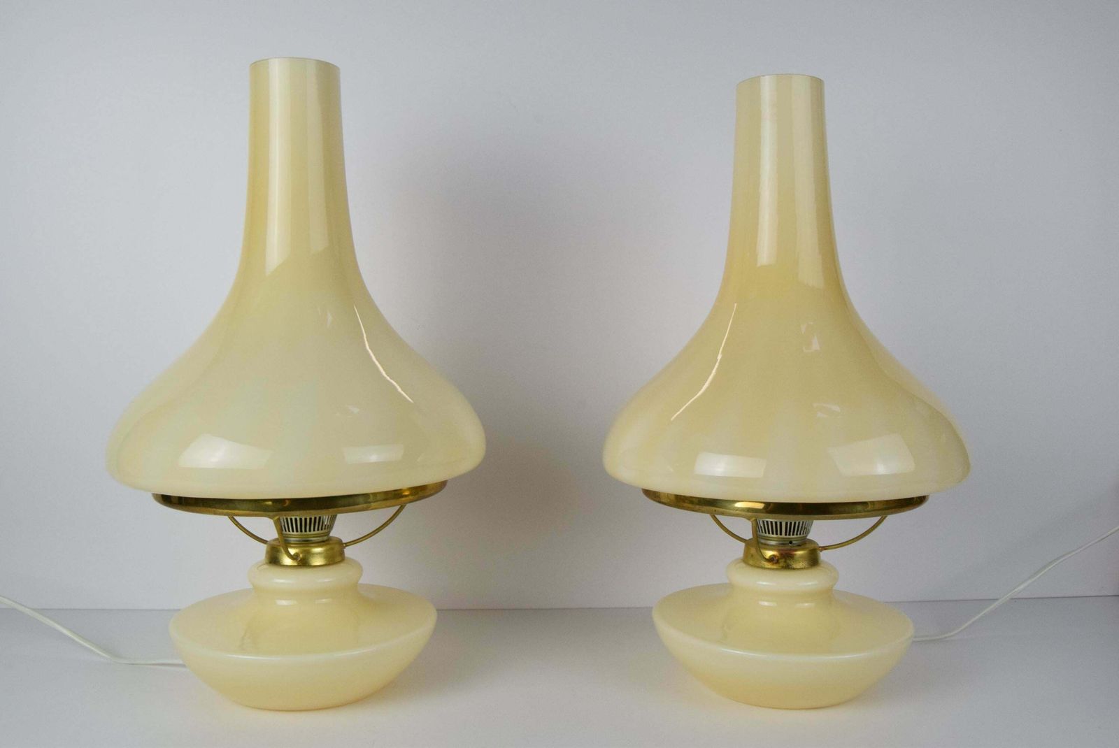 photo for sale Pair Of Mid Century Table Lamps, Osvětlovací Sklo Závod Janštejn, 1970's.