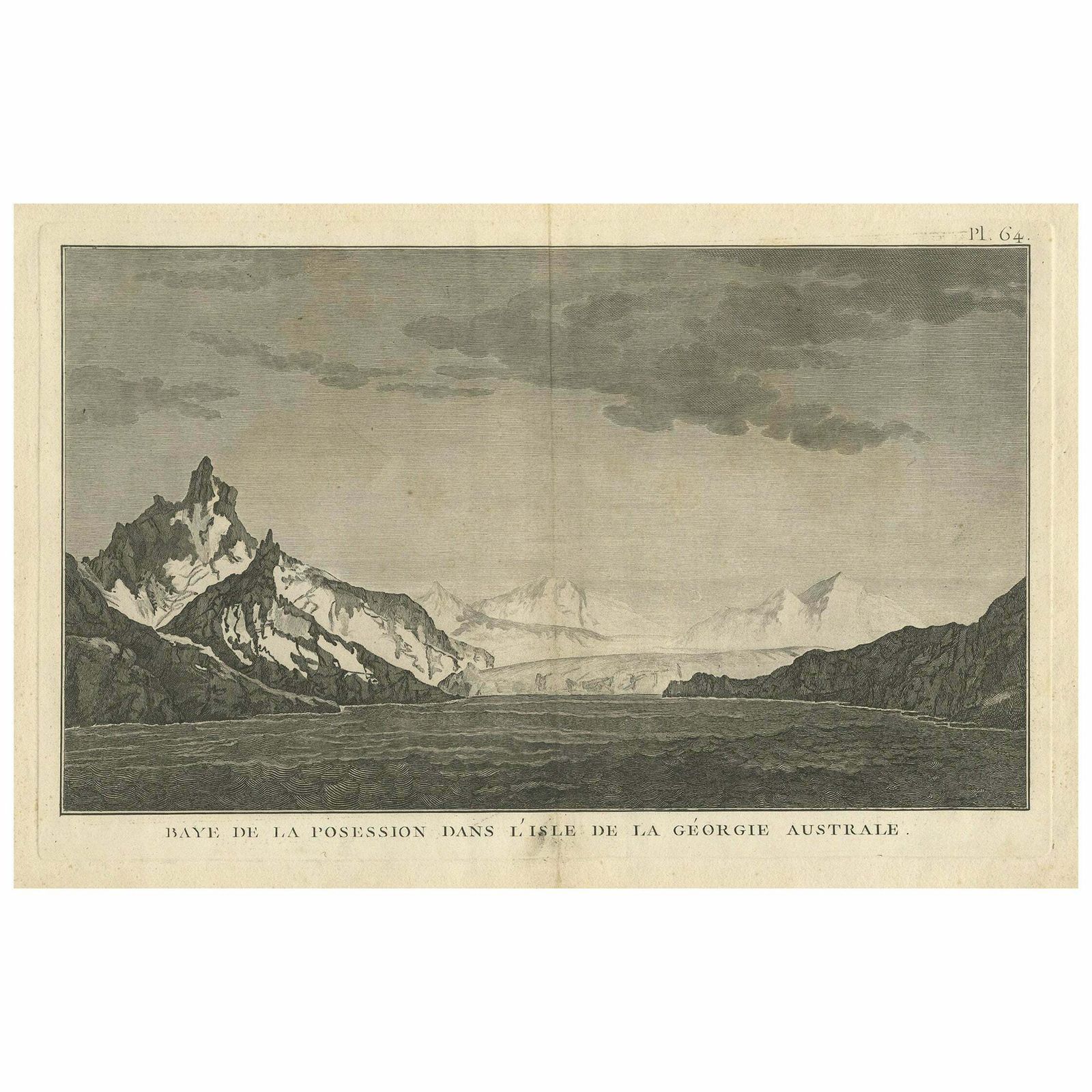 Antique Print Of Possession Bay, South Georgia Island, Australia