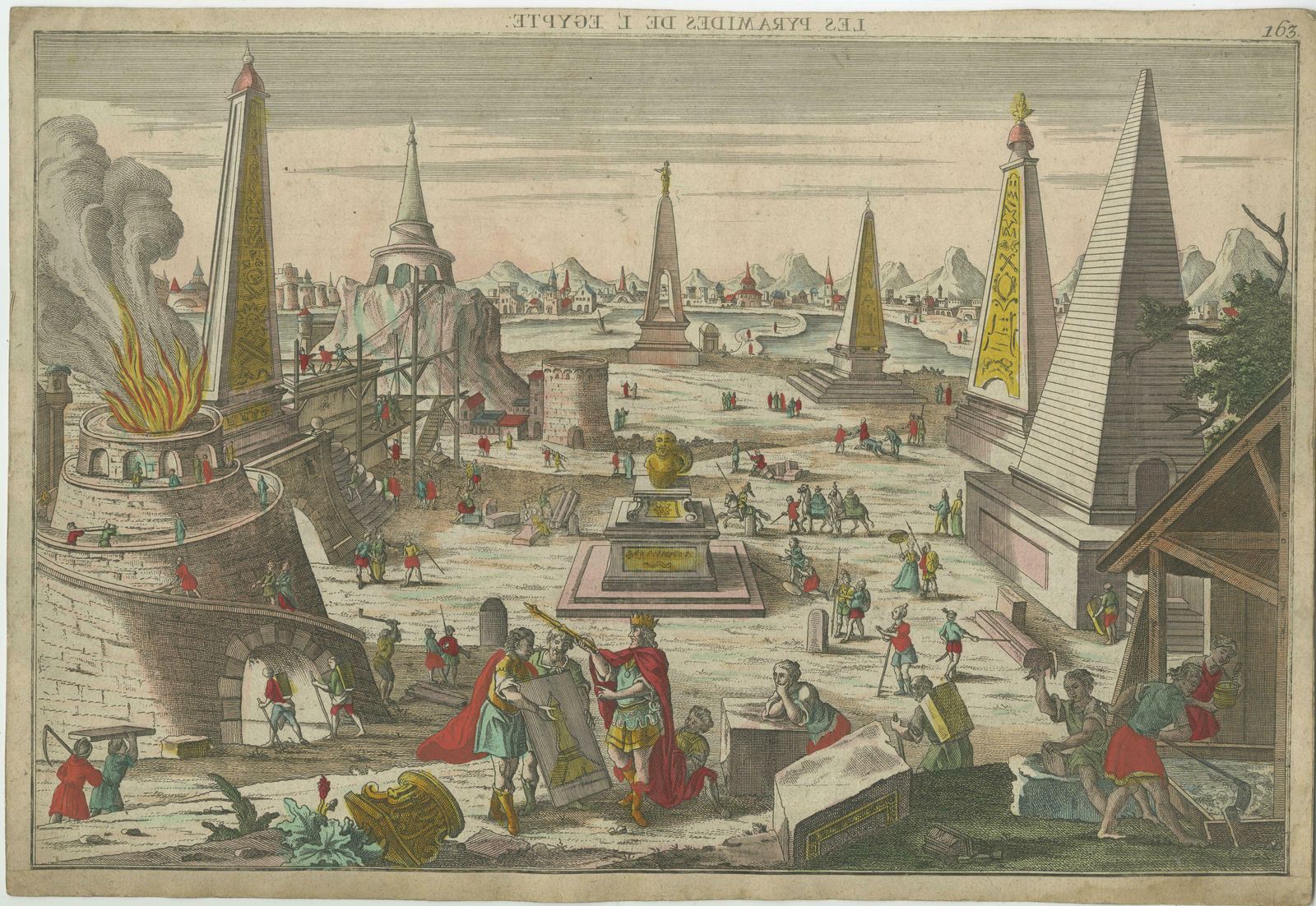 Antique Optical Print Of The Pyramides Of, Egypt photo furniture