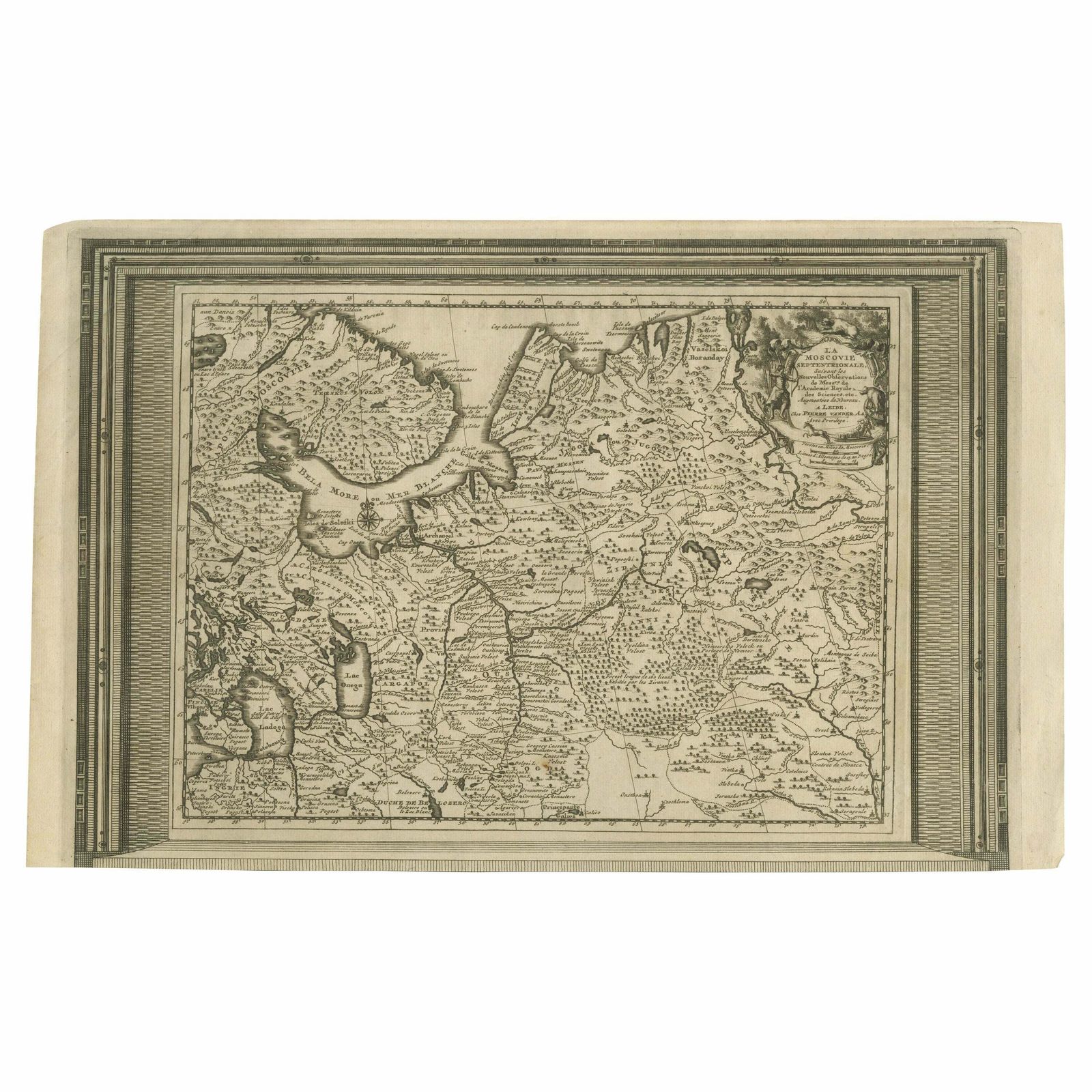 Antique Map Of European Russia With Picture Frame Border