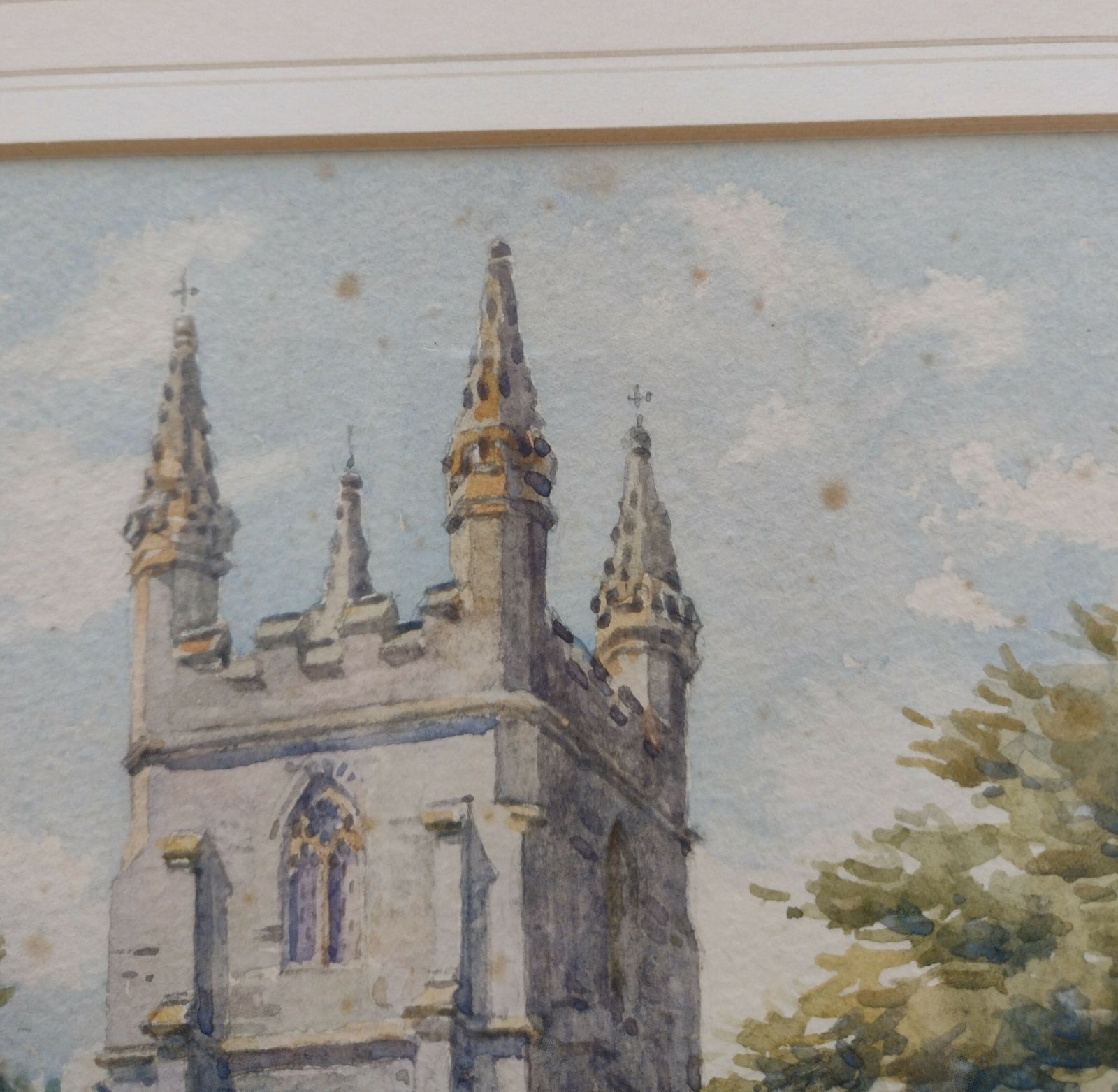 Bernard Cecil Gotch (1876 1964) “Unknown Church (Gravestones In Foreground)” photo Art