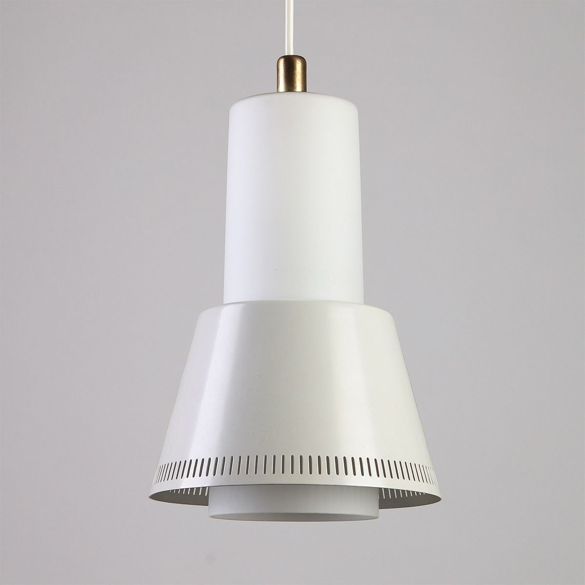 Paavo Tynell For Idman “K2 15” Pendant Lamp In Steel And Opal Glass, 1950s photo furniture