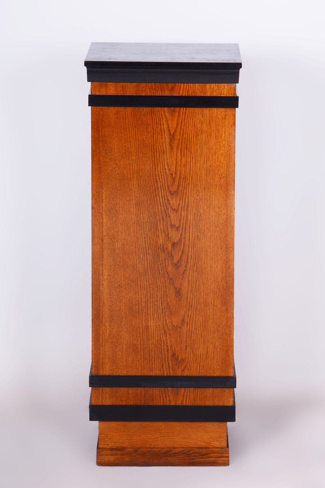 Restored Art Deco Pedestal, Beech, Oak Veneer, Revived Polish, Czech, 1920s photo furniture