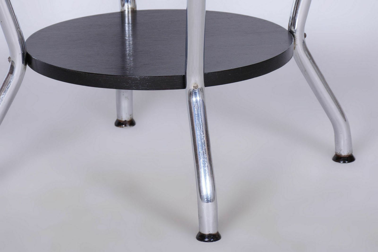 Restored Small Bauhaus Table, By Hynek Gottwald, Oak, Chrome, Czech, 1930s photo for sale