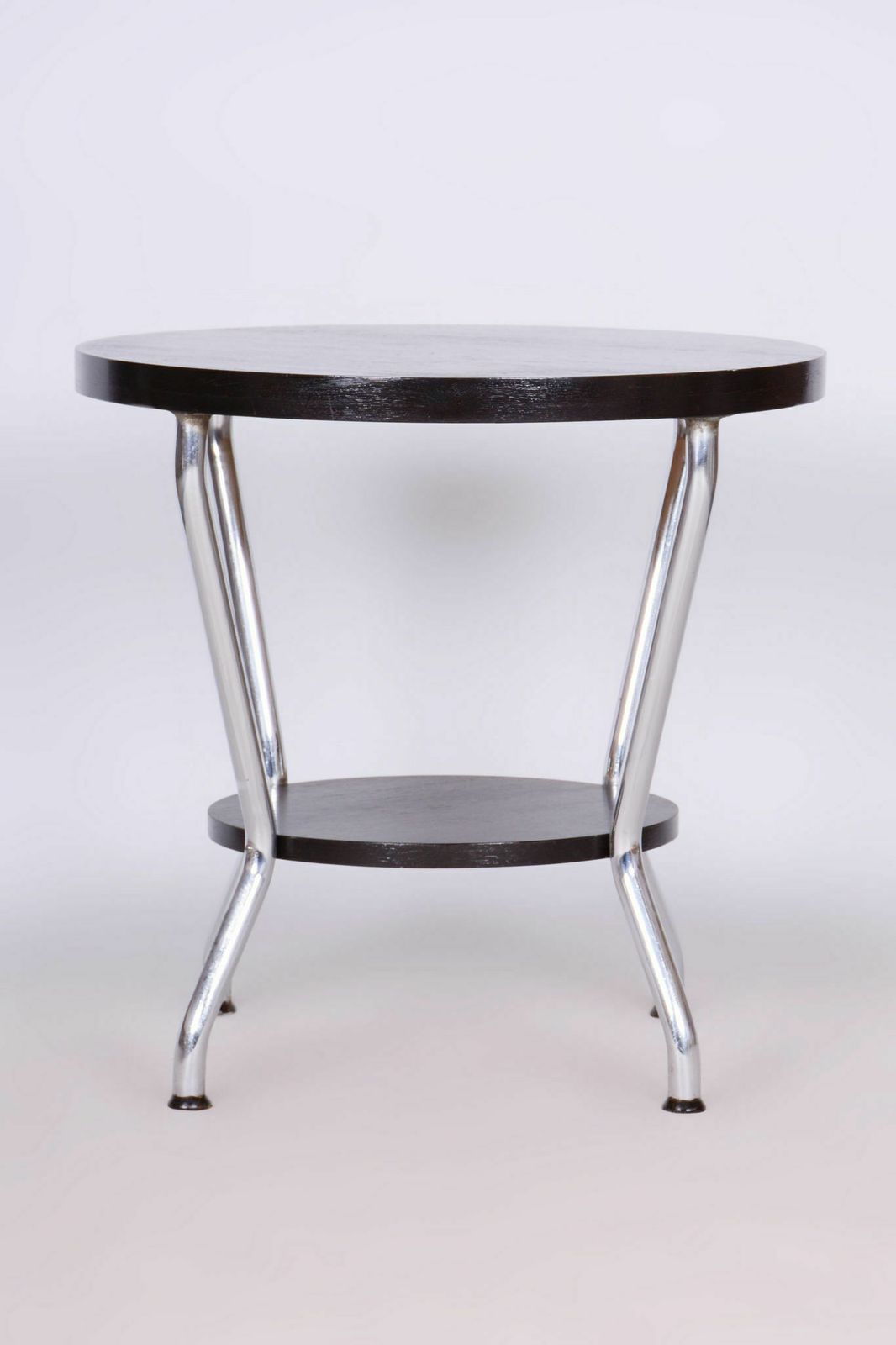 Restored Small Bauhaus Table, By Hynek Gottwald, Oak, Chrome, Czech, 1930s photo buy