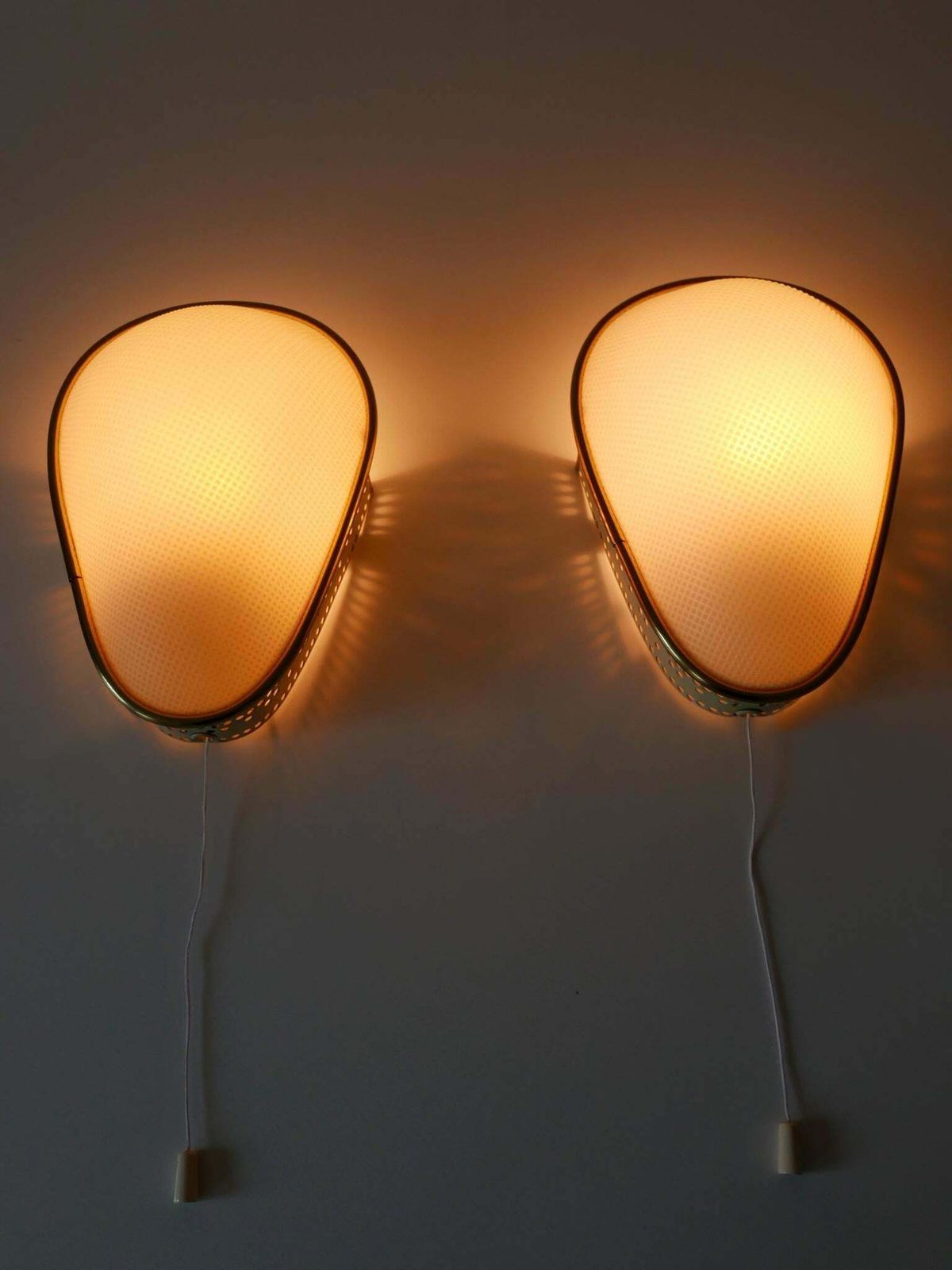 Set Of Two Rare & Elegant Mid Century Modern Sconces Or Wall Lamps Germany 1950s photo for sale