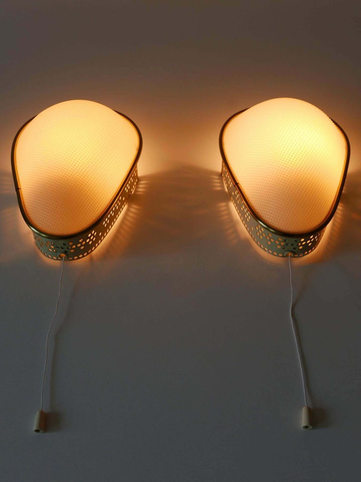 Set Of Two Rare & Elegant Mid Century Modern Sconces Or Wall Lamps Germany 1950s photo 2195.0