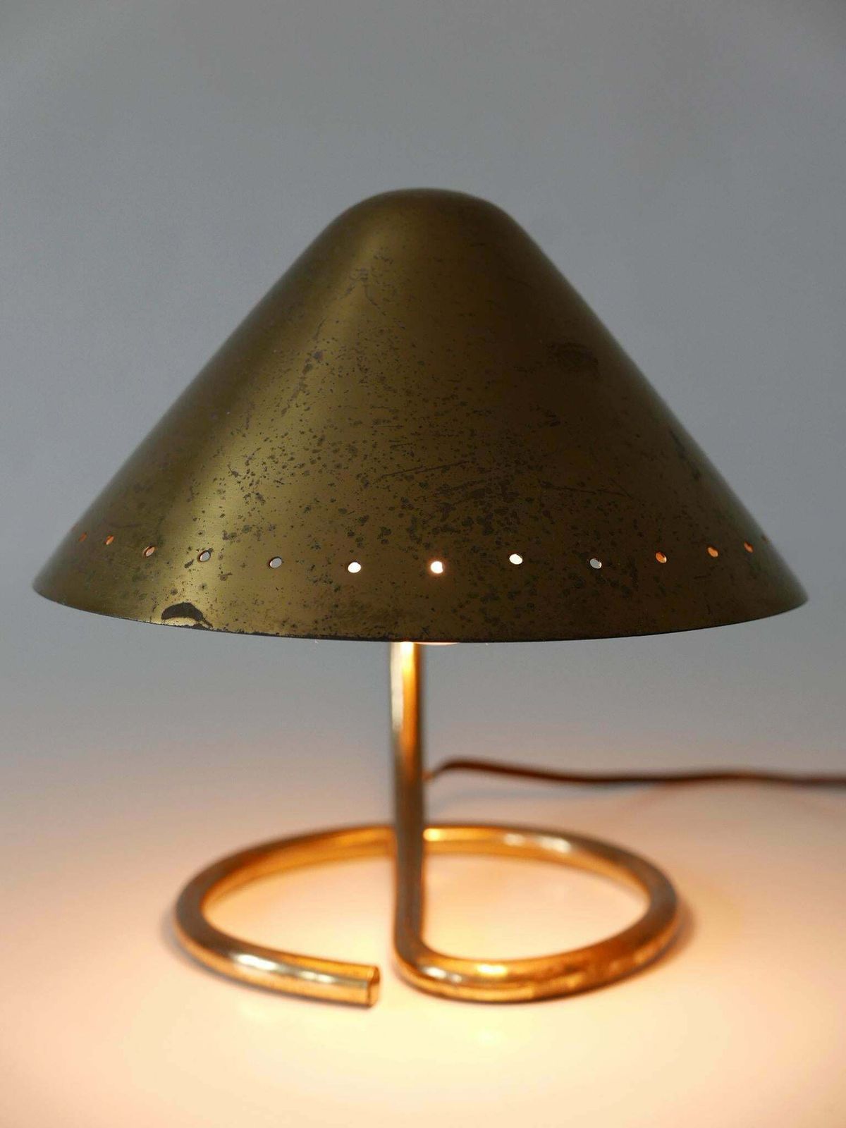 Rare And Lovely Mid Century Modern Brass Table Lamp Or Wall Light Sweden 1950s photo vinterior
