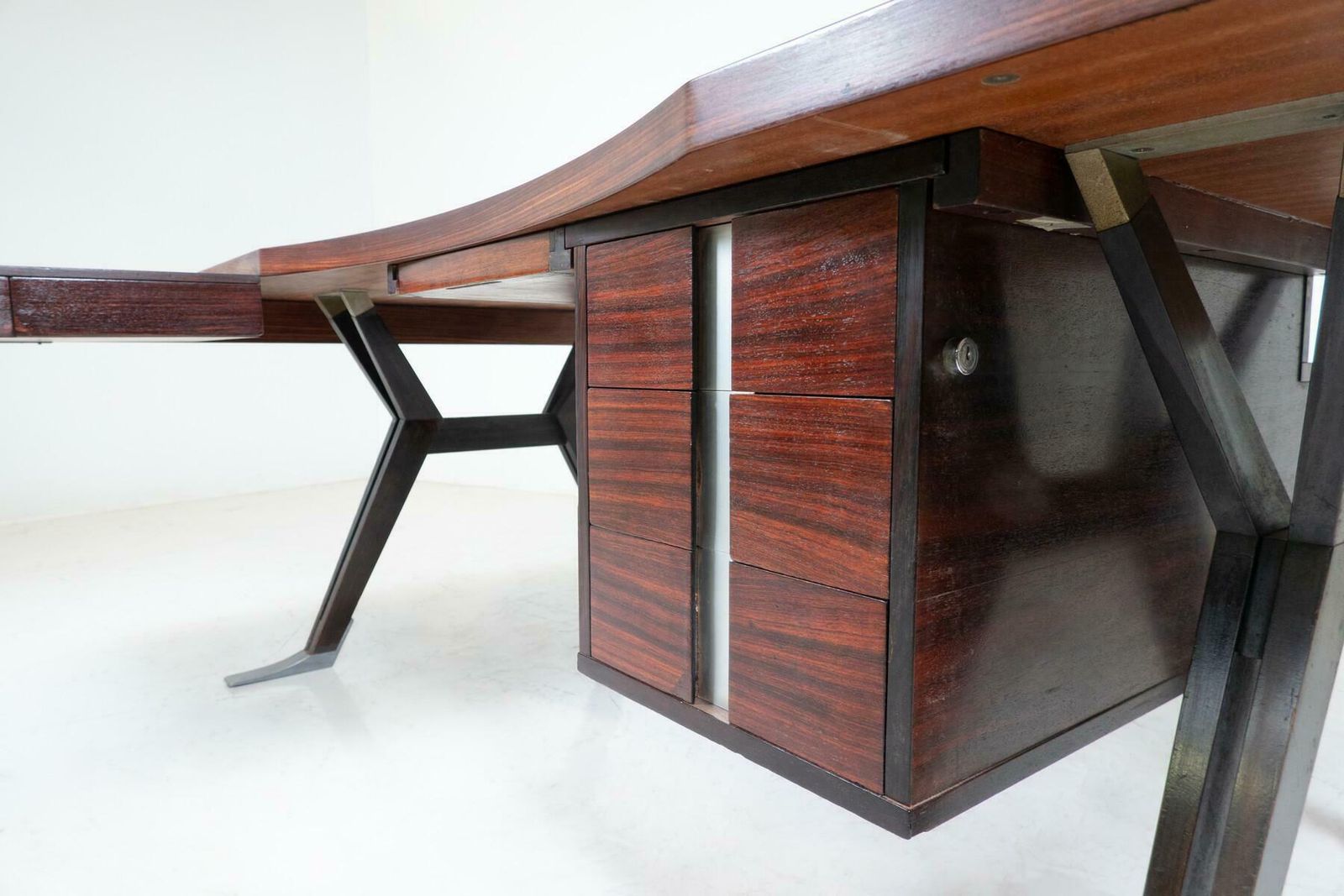 photo vintage Mid Century Modern Desk By Ico Parisi For Mim Roma, Italy, 1950s