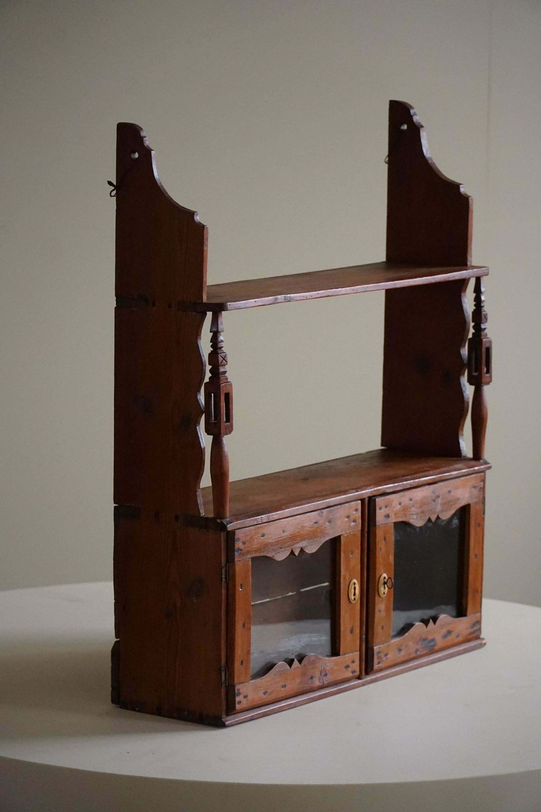 Primitive Wall Shelf In Pine, By A Swedish Carpenter, Late 19th Century photo buy