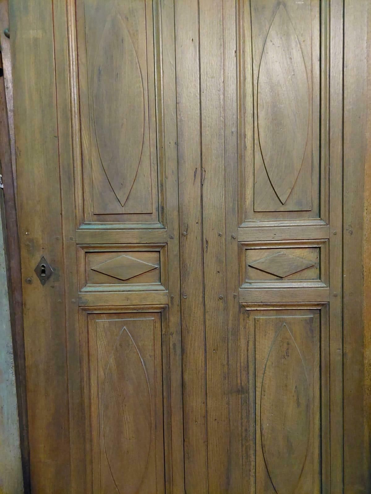Single Leaf Entrance Door Carved In Walnut, Italy photo Home Fixtures