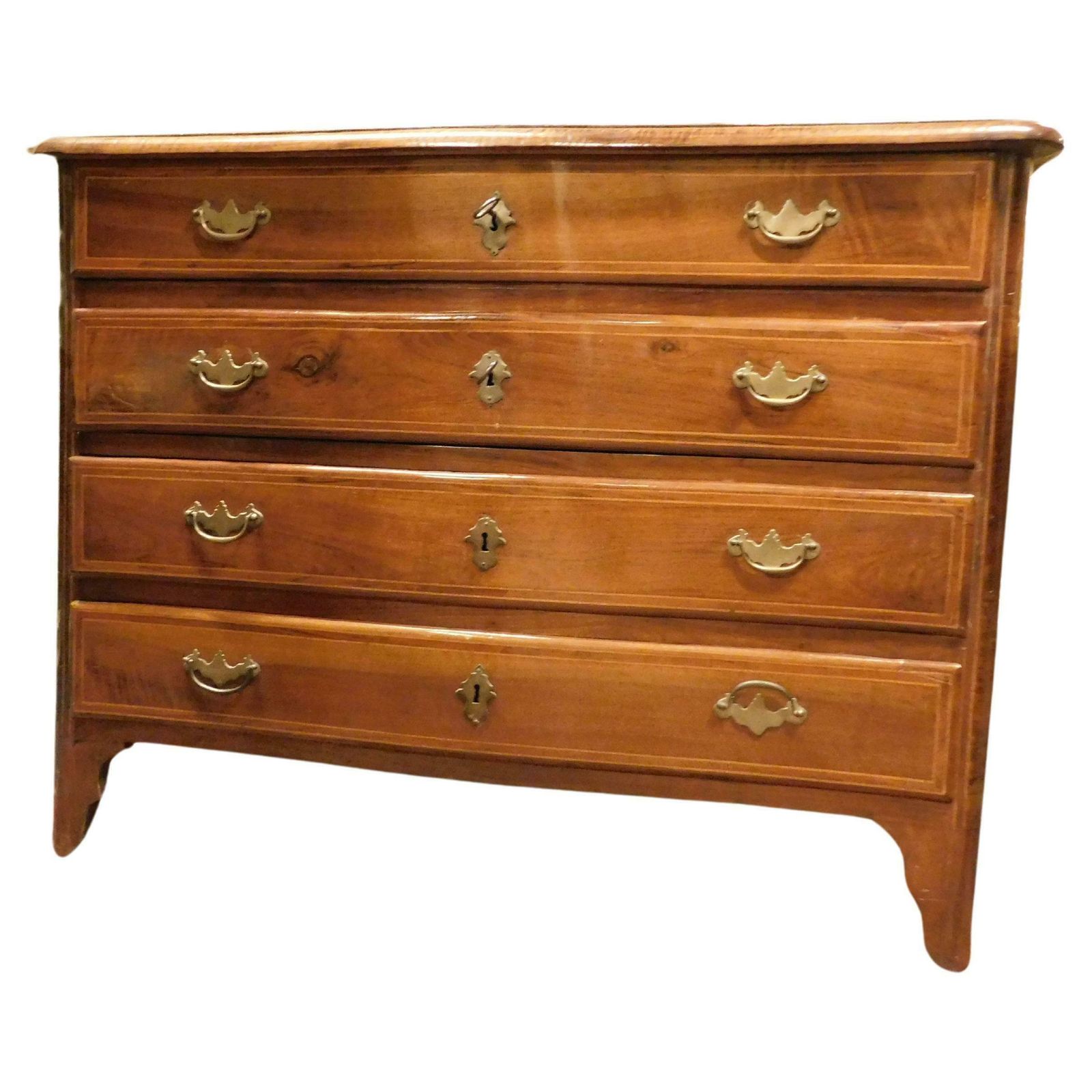 Dresser, Chest Of Drawers In Walnut, Veneered And Inlaid, Italy