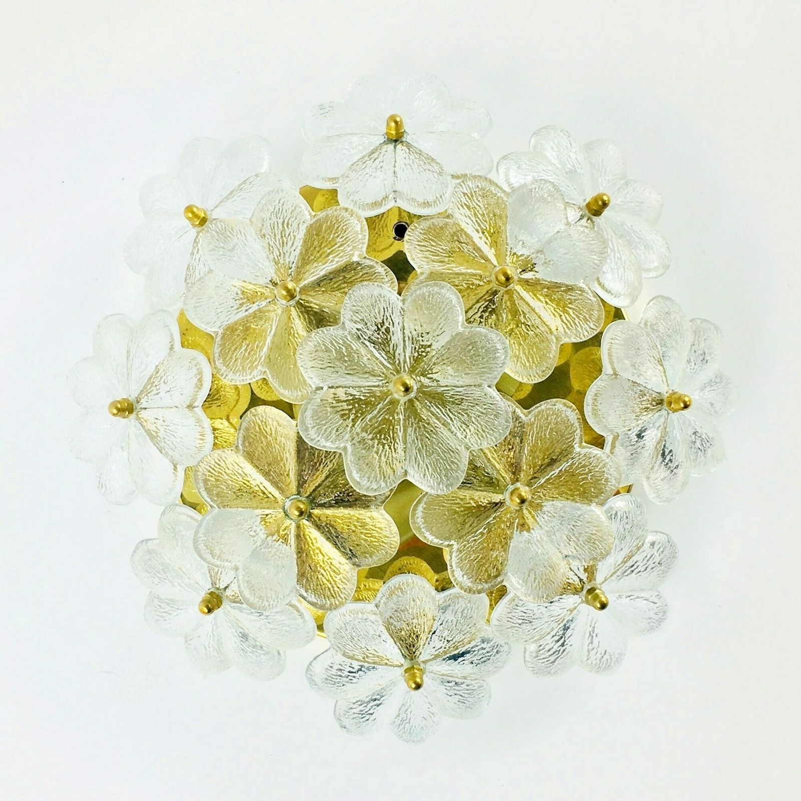 Mid Century Floral Murano Glass Flush Mount By Ernst Palme For Palwa, Germany, 1960s photo furniture