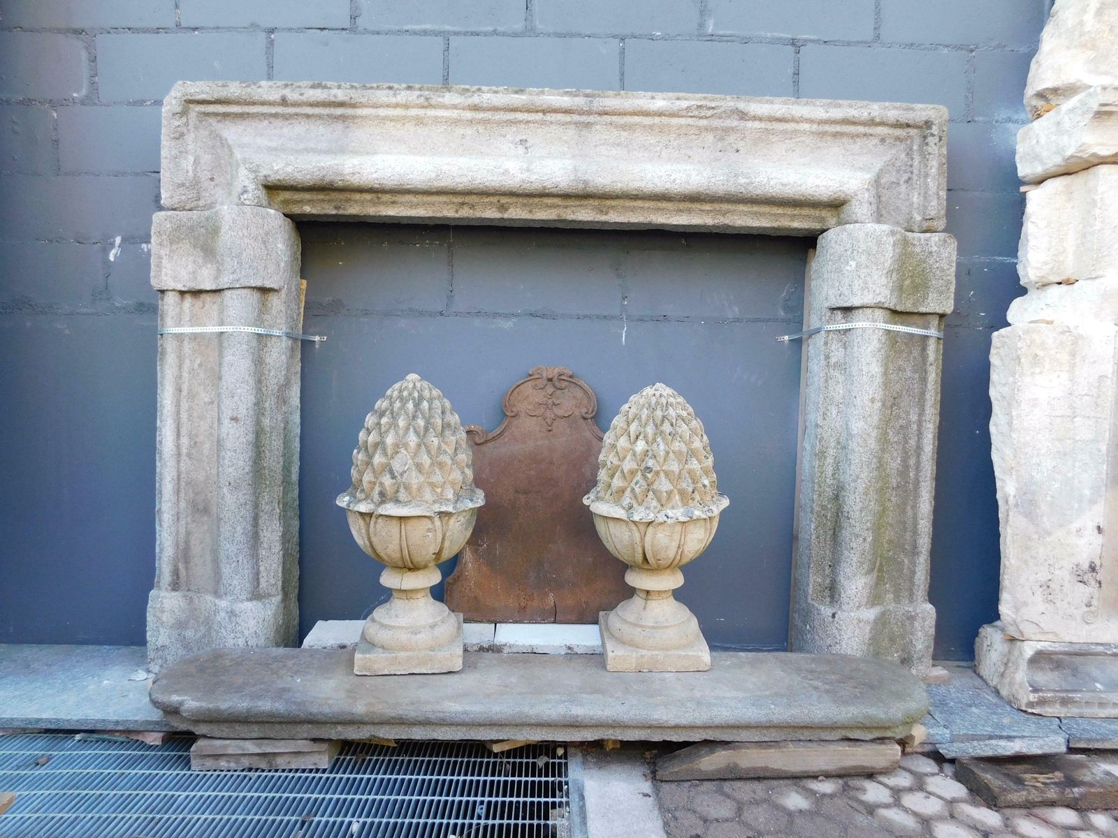 Mantle Fireplace In Gray Stone, Salvator Rosa, Italy photo furniture