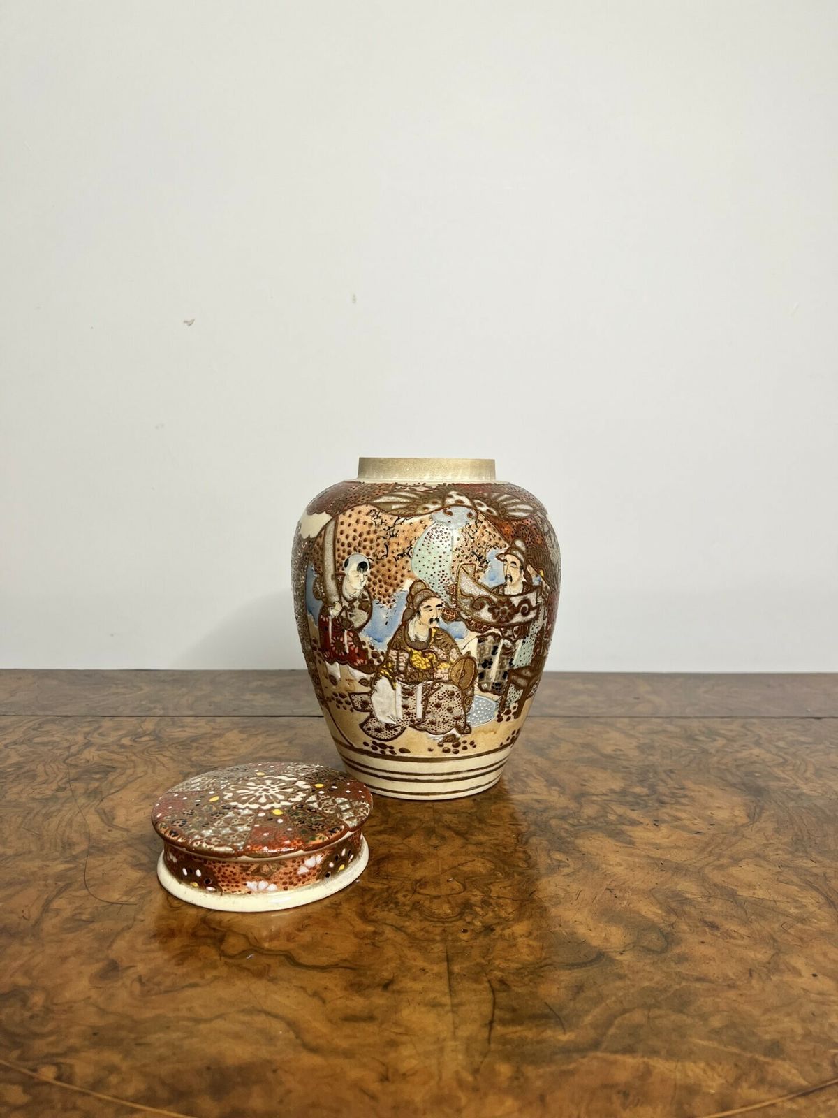 Quality Antique Japanese Satsuma Ginger Jar And Cover photo 385.0