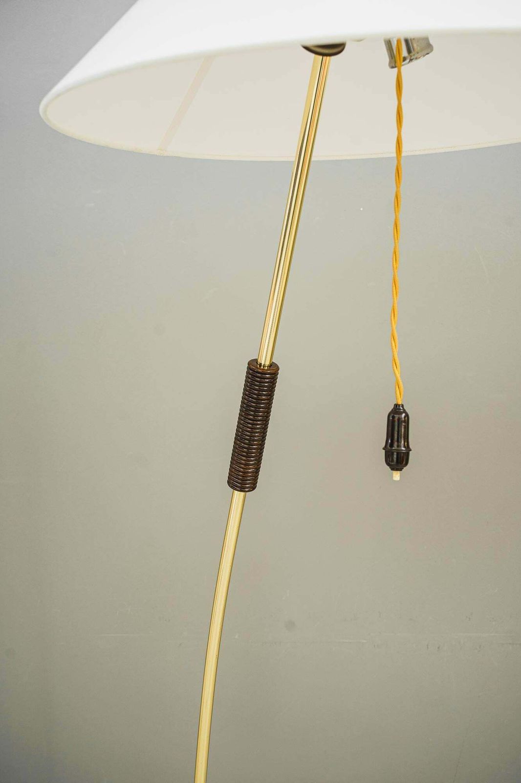 2x Rupert Nikoll Floor Lamps With Wood Handle, Circa 1950s photo Lighting