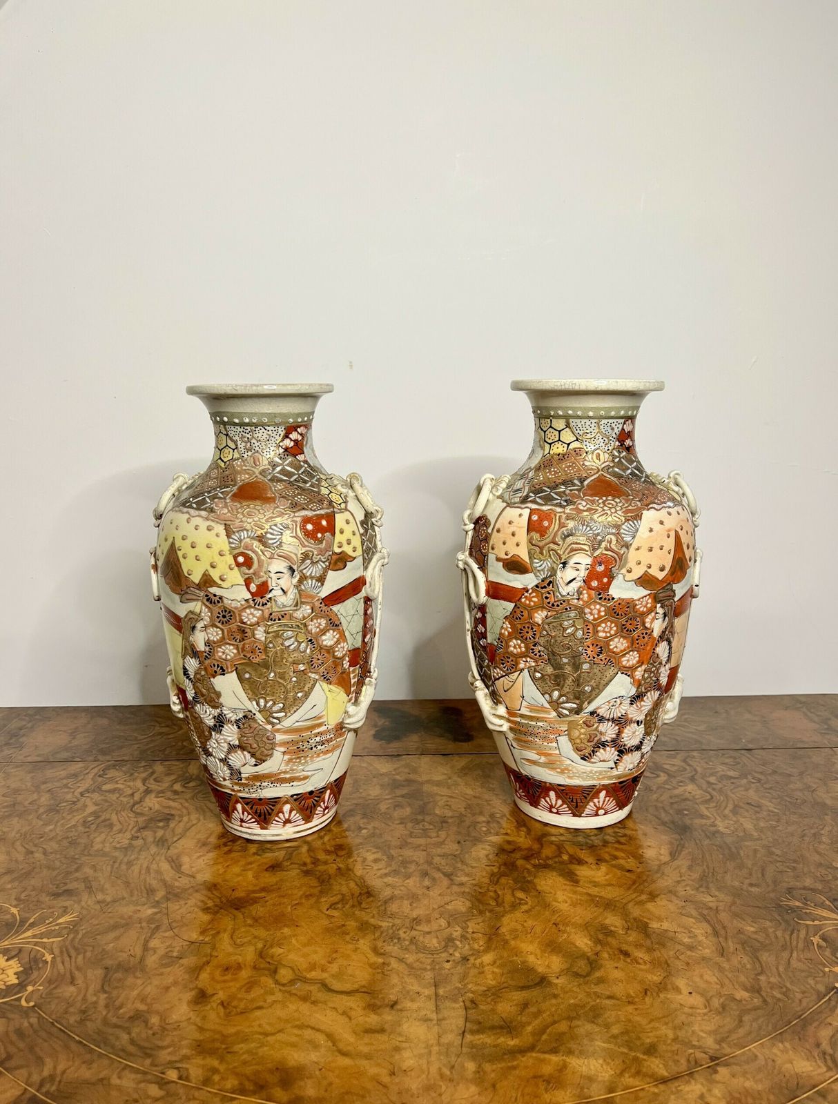 Quality Pair Of Large Antique Satsuma Vases photo furniture