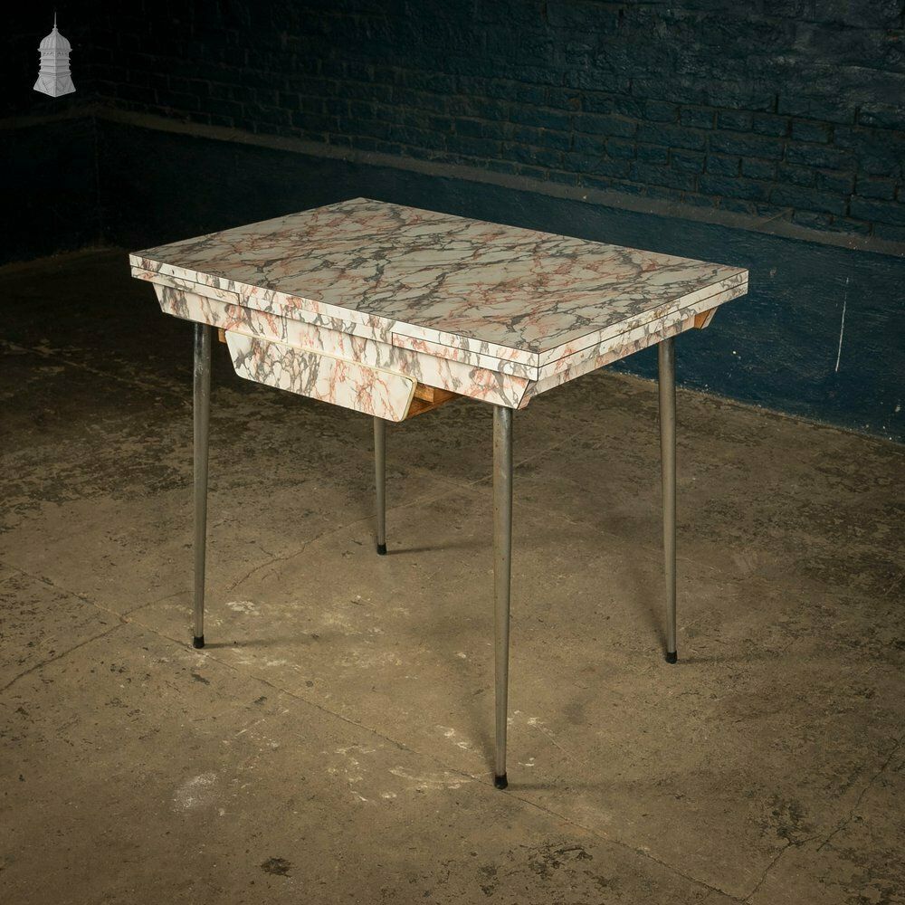 Melamine Extending Table, Vintage 1960’s With A Marble Effect photo for sale