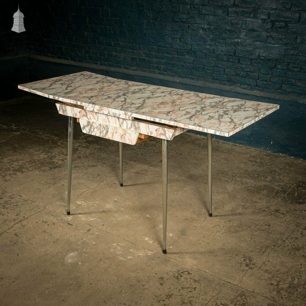 Melamine Extending Table, Vintage 1960’s With A Marble Effect photo vinterior
