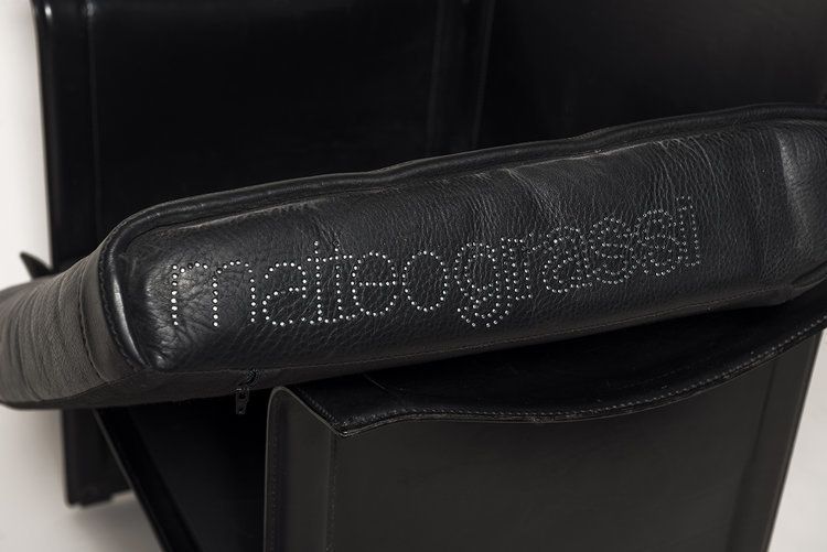 4 Leather Armchairs "Korium" By Tito Agnoli For Matteo Grassi, Italy photo Furniture