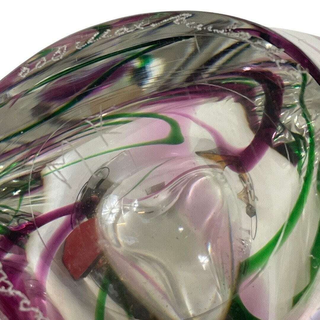 Max Verboeket   Kristalunie Maastricht   Vase With Purple And Green   Unused, Vintage   Dutch Glass   Signed Edition photo buy