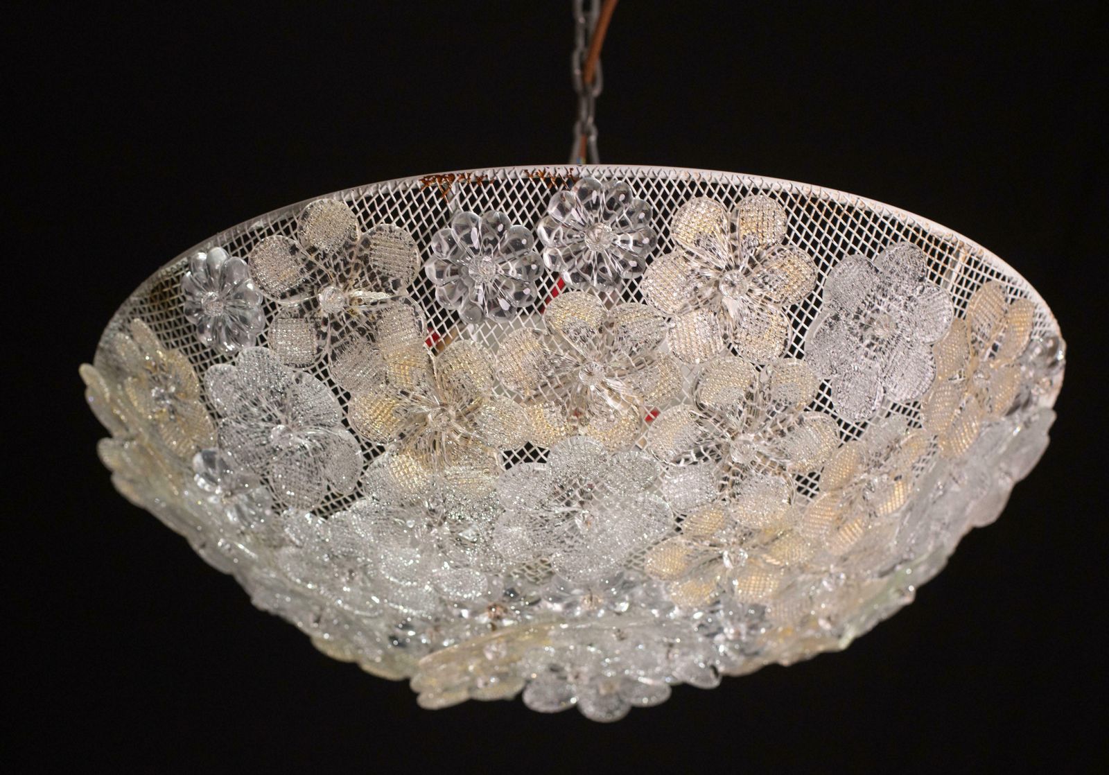 Mid Century Gold Flower Glass Ceiling Light 1960s By Barovier E Toso photo furniture