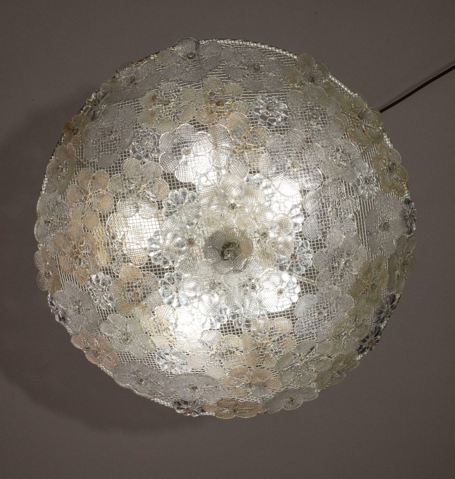 Mid Century Gold Flower Glass Ceiling Light 1960s By Barovier E Toso photo Lighting
