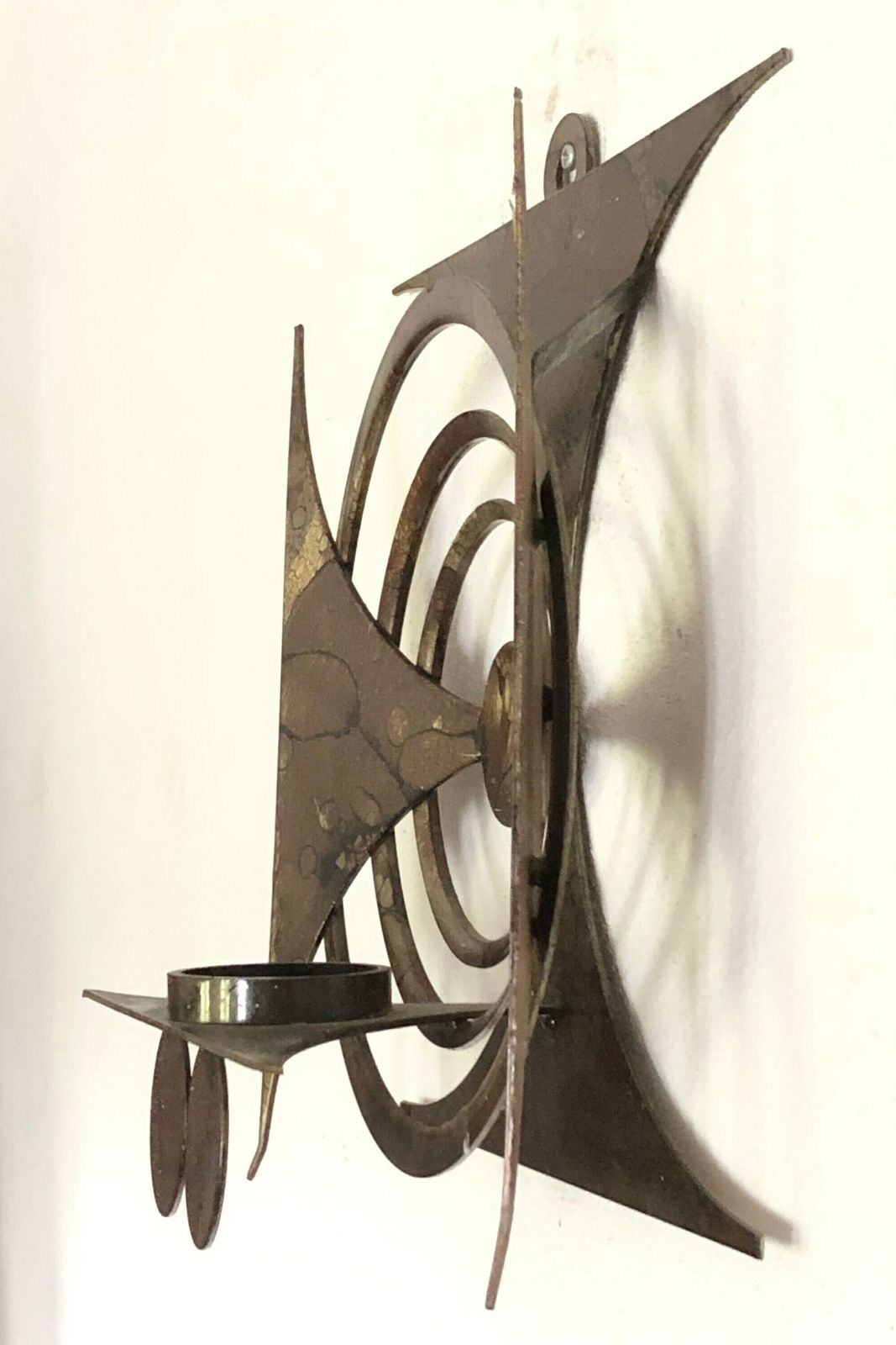 Scandinavian Brutalist Wall Art Sculpture In Welded And Patinated Metal photo furniture