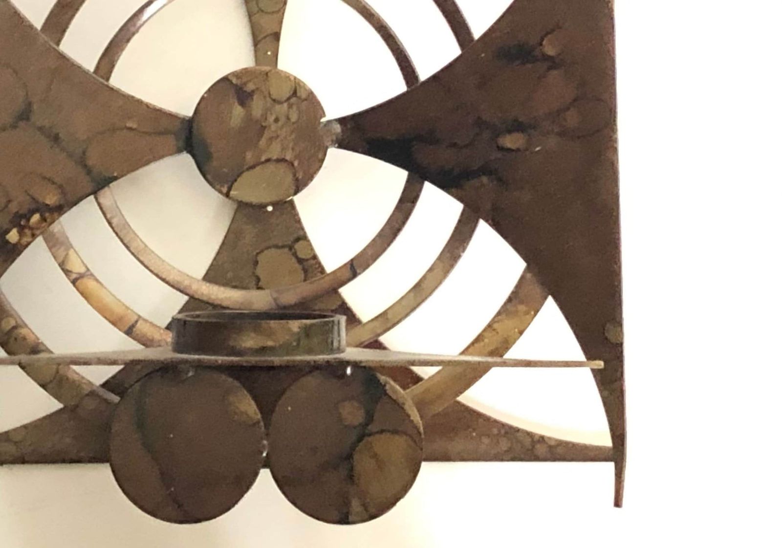 Scandinavian Brutalist Wall Art Sculpture In Welded And Patinated Metal photo vinterior