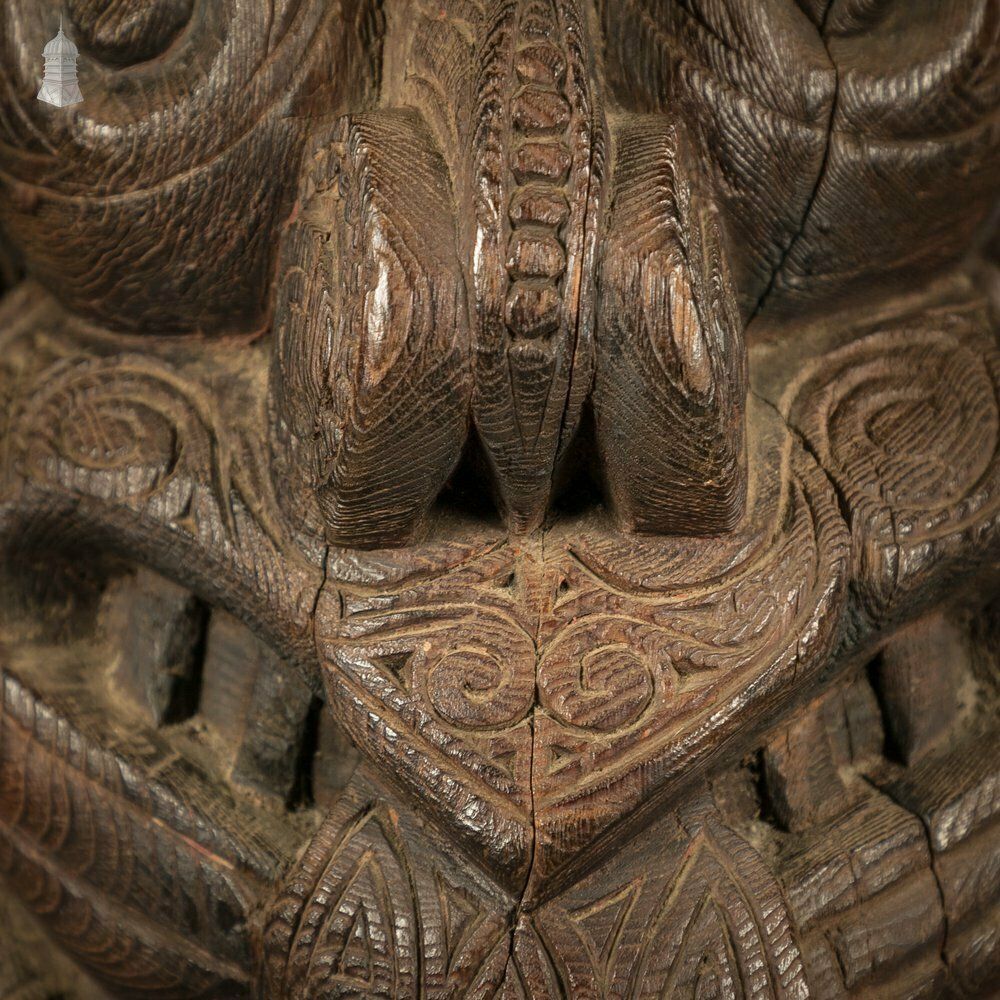 6300.0 Maori Tribal Sculpture, Early 1800s Carved Hardwood Figure Or Totem photo