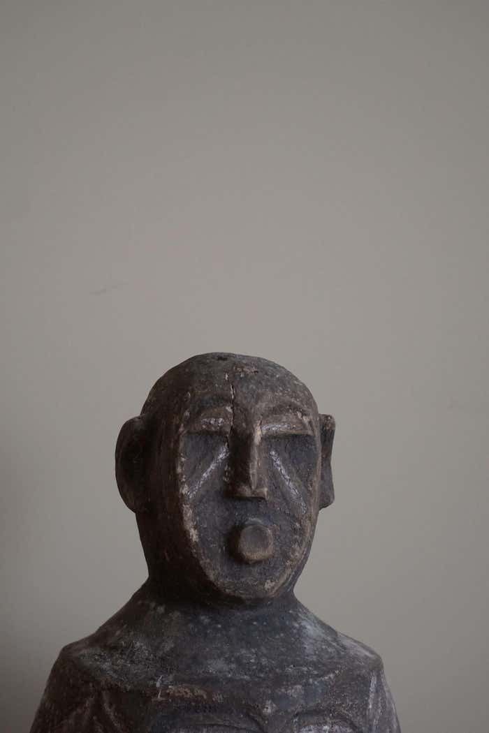 Mid Century, Decorative African Wooden Sculpture, Made In The 1940 50s photo vintage