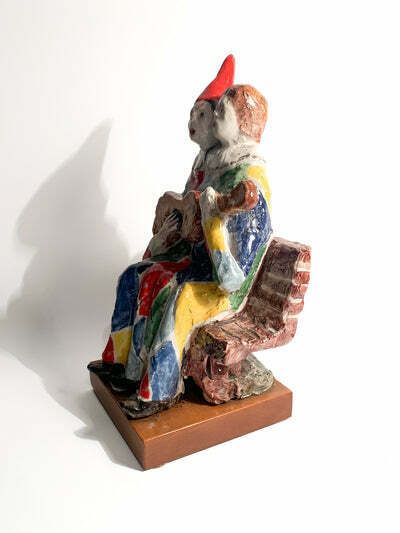 Ceramic Sculpture Of A Couple Of Musicians By Walter Pozzi, 1980s photo vinterior