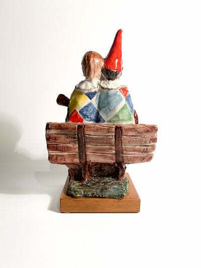 photo furniture Ceramic Sculpture Of A Couple Of Musicians By Walter Pozzi, 1980s